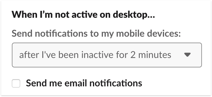 Disable email notifications in Slack