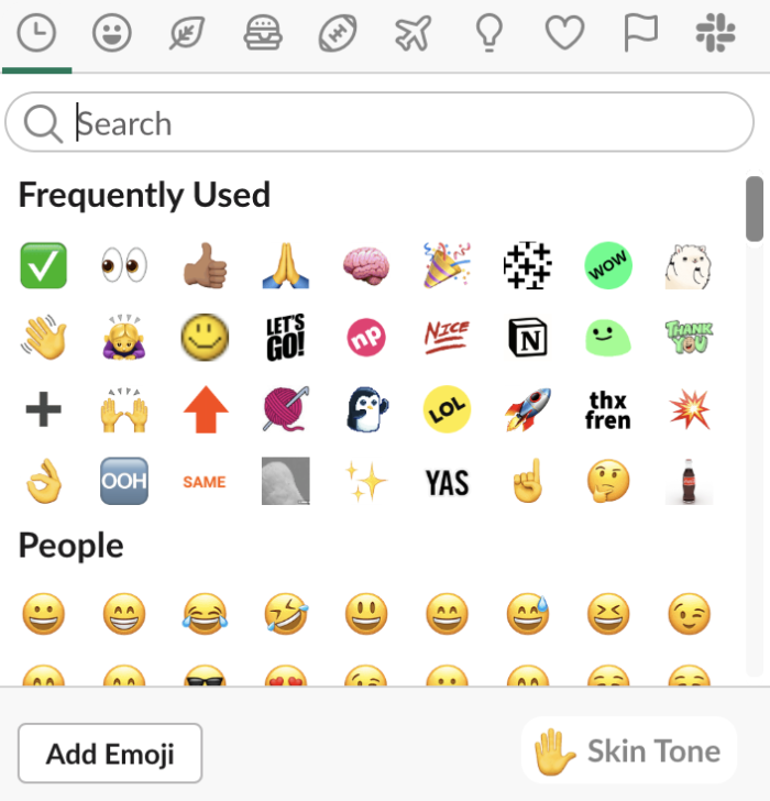 slack status icons list